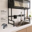 Escurridor de Platos de Acero Inoxidable + REGALO: Kit de Utensilios de Cocina