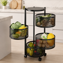 [Llevate 2 y Pagá 1] Frutera Giratoria Articulada de Acero Inoxidable de 3/4/5 Niveles | + REGALO: Kit de Utensilios de Cocina