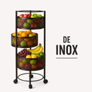 [Llevate 2 y Pagá 1] Frutera Giratoria Articulada de Acero Inoxidable de 3/4/5 Niveles | + REGALO: Kit de Utensilios de Cocina
