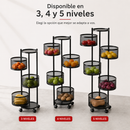 [Llevate 2 y Pagá 1] Frutera Giratoria Articulada de Acero Inoxidable de 3/4/5 Niveles | + REGALO: Kit de Utensilios de Cocina