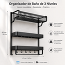 [Llevá 2 Pagá 1] Organizador de Baño de Acero Inoxidable de 3 Niveles + REGALO: 2 Mini Soportes Inox