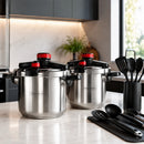 [Llevate 2 y Pagá 1] Olla a Presión UltraChef de Triple Capa de Acero Inoxidable con Asas de Goma | + REGALOS: Kit de Utensilios de Cocina