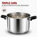 [Llevate 2 y Pagá 1] Olla a Presión UltraChef de Triple Capa de Acero Inoxidable con Asas de Goma | + REGALOS: Kit de Utensilios de Cocina