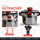 [Llevate 2 y Pagá 1] Olla a Presión UltraChef de Triple Capa de Acero Inoxidable con Asas de Goma | + REGALOS: Kit de Utensilios de Cocina